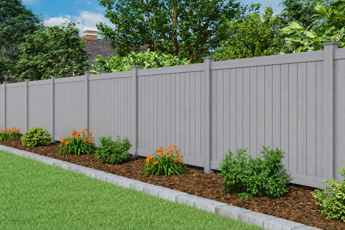 Vinyl fence installation
